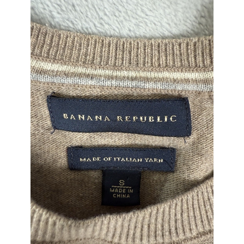Banana‎ Republic Sweater Mens Small Brown Wool Blend Pullover - Picture 7 of 12